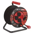Przedłużacz bębnowy ogrodowy 25 m 4 gn czarny  230V 2,5 mm2