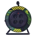 Przedłużacz bębnowy 25 m 4 gniazda czarny PVC 230 V 1,5 mm2