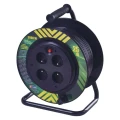 Przedłużacz bębnowy 25 m 4 gniazda czarny PVC 230 V 1,5 mm2