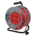 Przedłużacz bębnowy 50 m 4 gniazda czarny PVC 230 V 1,5 mm2