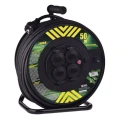 Przedłużacz bębnowy ogrodowy 50m 4 gniazda czarny guma-neopren 230V 2,5 mm2