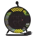 Przedłużacz bębnowy ogrodowy 50m 4 gniazda czarny guma-neopren 230V 2,5 mm2