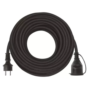 Przedłużacz ogrodowy 25m 1 gniazdo, czarny, guma-neopren, 230V 2,5 mm2