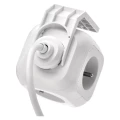 Przedłużacz - kostka 1,9m,  4 gniazda,  biały, PVC,  z USB portem, 1 mm2