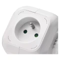 Przedłużacz - kostka 1,9m,  4 gniazda,  biały, PVC,  z USB portem, 1 mm2