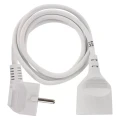 Przedłużacz 1,5m, 1 gniazdo, biały, PVC, 1 mm2