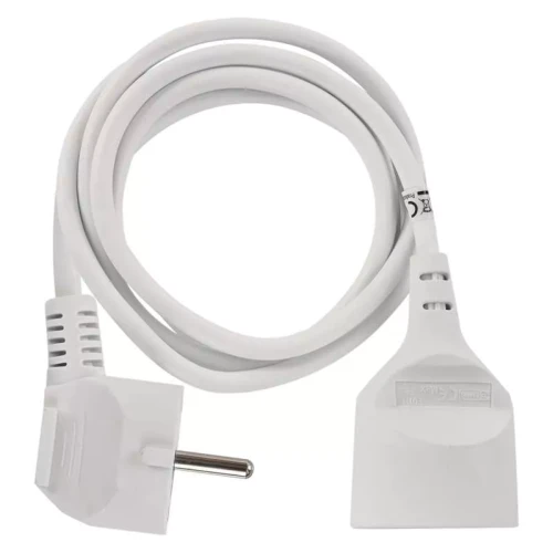 Przedłużacz 1,5m, 1 gniazdo, biały, PVC, 1 mm2