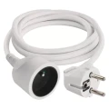 Przedłużacz 1,5m, 1 gniazdo, biały, PVC, 1 mm2