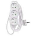 Przedłużacz 1,5m,  3 gniazda, biały,  PVC, 1 mm2