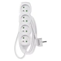 Przedłużacz 1,5m, 4 gniazda, biały, PVC, 1 mm2