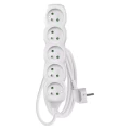 Przedłużacz 1,5m, 5 gniazd, biały, PVC, 1 mm2