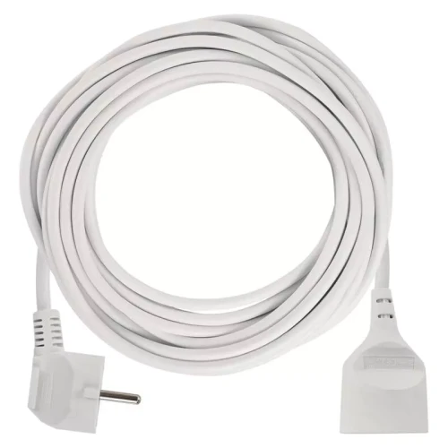 Przedłużacz 10m, 1 gniazdo, biały, PVC, 1 mm2