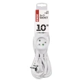 Przedłużacz 10m, 3 gniazda, biały, PVC, 1 mm2