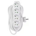 Przedłużacz 10m, 4 gniazda, biały, PVC, 1 mm2