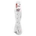 Przedłużacz 10m, 5 gniazd, biały, PVC, 1 mm2