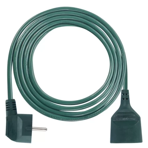 Przedłużacz 2m, 1 gniazdo, zielony, PVC, 1 mm2