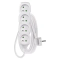 Przedłużacz 2m, 4 gniazda, biały, PVC, 1 mm2