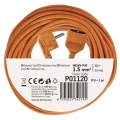 Przedłużacz 20m, 1 gniazdo, pomarańczowy, PVC, 230 V, 1,5 mm2