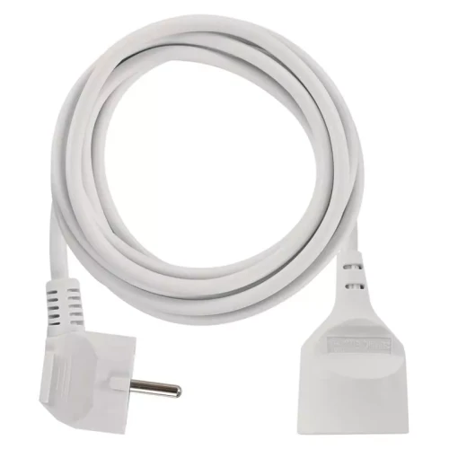 Przedłużacz 3m, 1 gniazdo,  biały,  PVC,  1,5 mm2