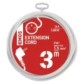 Przedłużacz 3m, 1 gniazdo,  biały,  PVC,  1,5 mm2