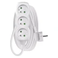 Przedłużacz 3m,  3 gniazda,  biały,  PVC,  1 mm2