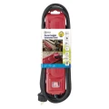 Przedłużacz 3m, 4 gniazda, z wyłącznikiem, czarno-czerwony,  guma-neopren, 1,5 mm2