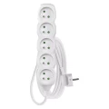 Przedłużacz 3m, 5 gniazd, biały, PVC, 1 mm2