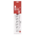 Przedłużacz 3m, 5 gniazd, z wyłącznikiem, biały, PVC, z USB portem, 1,5 mm2
