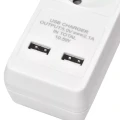 Przedłużacz 3m, 5 gniazd, z wyłącznikiem, biały, PVC, z USB portem, 1,5 mm2