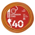 Przedłużacz 40m, 1 gniazdo, pomarańczowy, PVC, 230V, 1,5 mm2