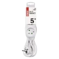 Przedłużacz 5m, 3 gniazda, biały, PVC, 1 mm2