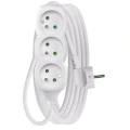Przedłużacz 5m, 3 gniazda, biały, PVC, 1,5 mm2