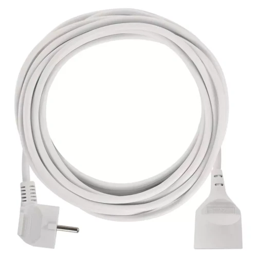 Przedłużacz 7m, 1 gniazdo, biały, PVC, 1,5 mm2