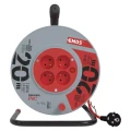 Przedłużacz bębnowy 20m, 4 gniazda, czerwony, PVC, 230V, 1 mm2