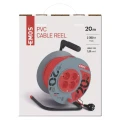Przedłużacz bębnowy 20m, 4 gniazda, czerwony, PVC, 230V, 1 mm2