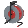 Przedłużacz bębnowy 25m, 1 gniazdo, czerwony, PVC, 230V, 1,5 mm2