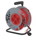 Przedłużacz bębnowy 25m, 4 gniazda, czerwony, PVC, 230V, 1 mm2