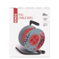 Przedłużacz bębnowy 25m, 4 gniazda, czerwony, PVC, 230V, 1,5 mm2