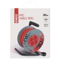 Przedłużacz bębnowy 30m, 4 gniazda, czerwony, PVC, 230V, 1 mm2