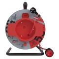 Przedłużacz bębnowy 50m, 1 gniazdo, czerwony, PVC, 230V, 1,5 mm2