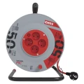 Przedłużacz bębnowy 50m, 4 gniazda, czerwony, PVC, 230V, 1,5 mm2