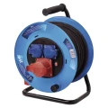 Przedłużacz bębnowy ogrodowy 25m, 3 gniazda, czarny, guma, 230V/400V, 1,5 mm2