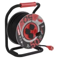 Przedłużacz bębnowy ogrodowy 50m, 4 gn, czarny, guma-neopren, 230V, 1,5 mm2
