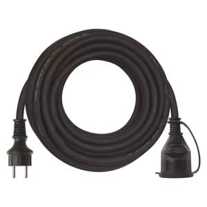 Przedłużacz ogrodowy 10m, 1 gniazdo, czarny, guma-neopren, 230V, 1,5 mm2