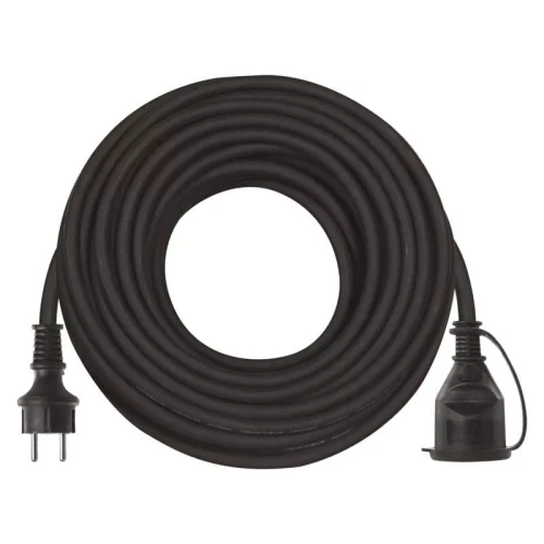Przedłużacz ogrodowy 20m, 1 gniazdo, czarny, guma-neopren, 230V, 1,5 mm2