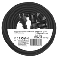 Przedłużacz ogrodowy 20m, 2 gniazda, czarny, guma, 230V, 1,5 mm2