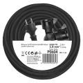 Przedłużacz ogrodowy 25m, 2 gniazda, czarny, guma, 230V, 1,5 mm2