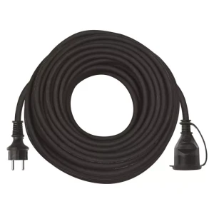 Przedłużacz ogrodowy 30m, 1 gniazdo, czarny, guma-neopren, 230V, 1,5 mm2