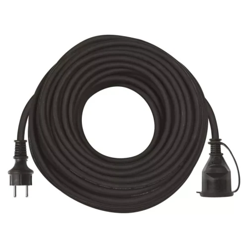 Przedłużacz ogrodowy 30m, 1 gniazdo, czarny, guma-neopren, 230V, 1,5 mm2