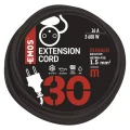 Przedłużacz ogrodowy 30m, 1 gniazdo, czarny, guma-neopren, 230V, 1,5 mm2